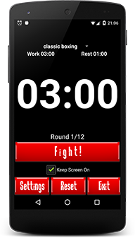 Main screen of mobile app